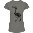 A Dodo Skeleton Womens Petite Cut T-Shirt Charcoal