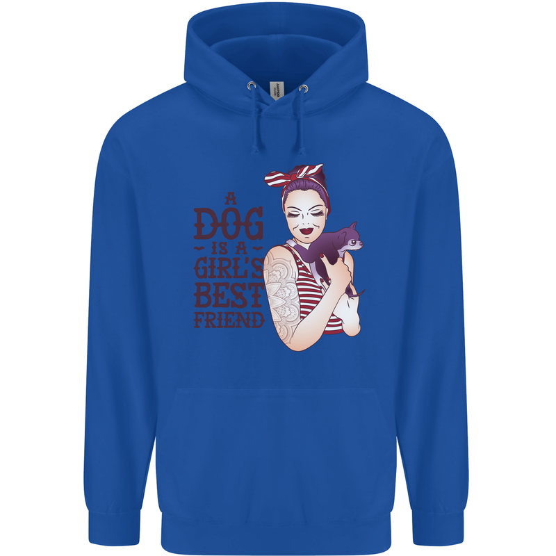 A Dog Is a Girl's Best Friend Chihuahua Childrens Kids Hoodie Royal Blue