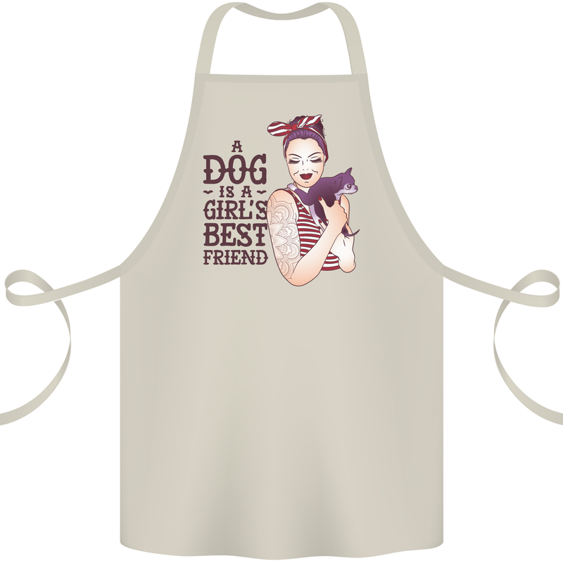 A Dog Is a Girl's Best Friend Chihuahua Cotton Apron 100% Organic Natural