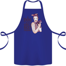 A Dog Is a Girl's Best Friend Chihuahua Cotton Apron 100% Organic Royal Blue