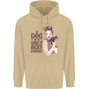 A Dog Is a Girl's Best Friend Chihuahua Mens 80% Cotton Hoodie Sand
