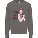 A Dog Is a Girl's Best Friend Chihuahua Mens Sweatshirt Jumper Charcoal
