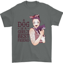 A Dog Is a Girl's Best Friend Chihuahua Mens T-Shirt Cotton Gildan Charcoal