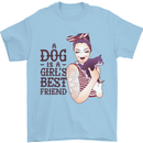 A Dog Is a Girl's Best Friend Chihuahua Mens T-Shirt Cotton Gildan Light Blue