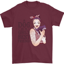 A Dog Is a Girl's Best Friend Chihuahua Mens T-Shirt Cotton Gildan Maroon