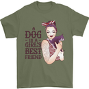 A Dog Is a Girl's Best Friend Chihuahua Mens T-Shirt Cotton Gildan Military Green