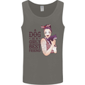 A Dog Is a Girl's Best Friend Chihuahua Mens Vest Tank Top Charcoal