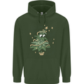 A Dog Weeing on a Christmas Tree Xmas Funny Childrens Kids Hoodie Forest Green