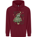 A Dog Weeing on a Christmas Tree Xmas Funny Childrens Kids Hoodie Maroon
