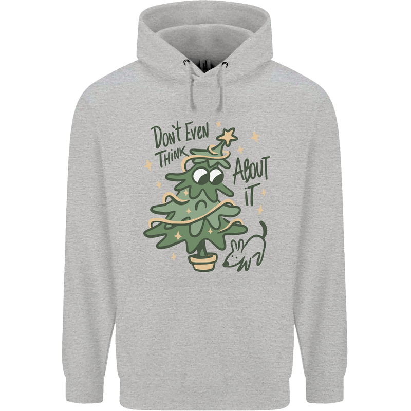 A Dog Weeing on a Christmas Tree Xmas Funny Childrens Kids Hoodie Sports Grey