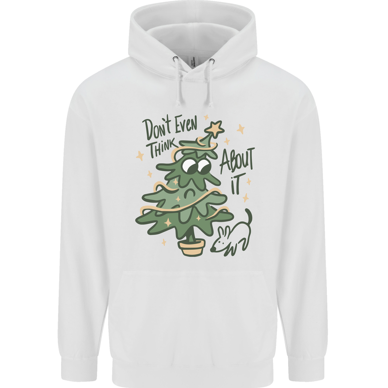 A Dog Weeing on a Christmas Tree Xmas Funny Childrens Kids Hoodie White