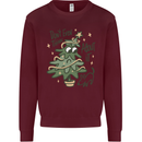 A Dog Weeing on a Christmas Tree Xmas Funny Kids Sweatshirt Jumper Maroon