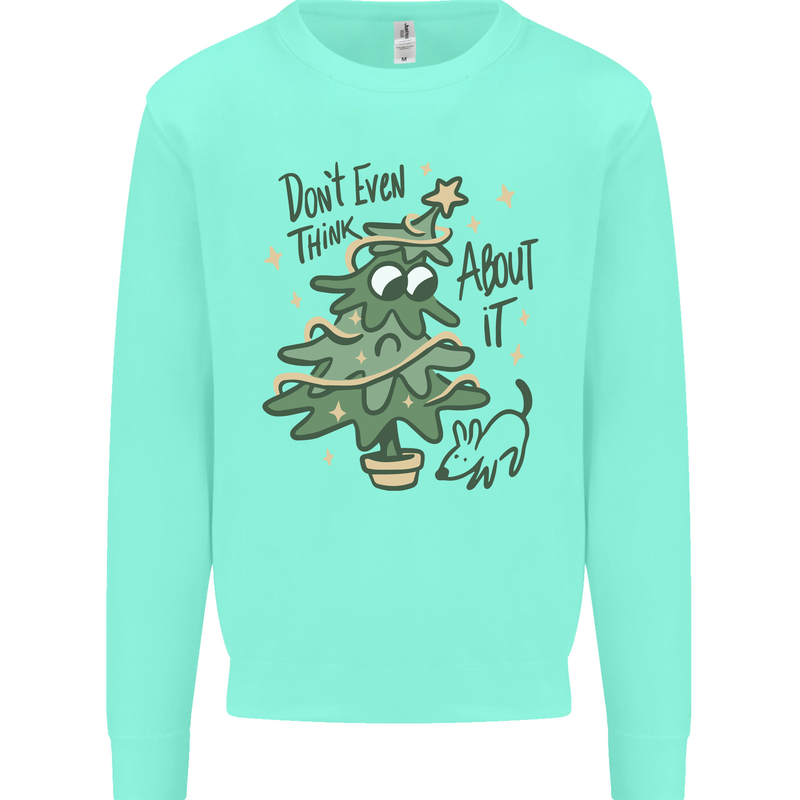 A Dog Weeing on a Christmas Tree Xmas Funny Kids Sweatshirt Jumper Peppermint