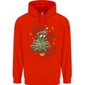 A Dog Weeing on a Christmas Tree Xmas Funny Mens 80% Cotton Hoodie Bright Red
