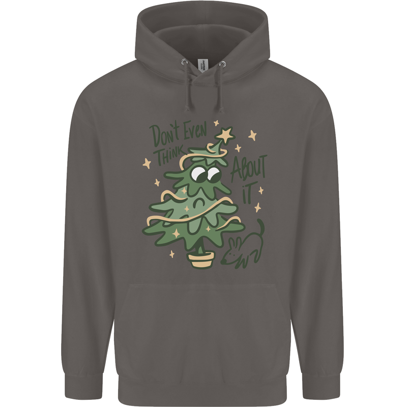 A Dog Weeing on a Christmas Tree Xmas Funny Mens 80% Cotton Hoodie Charcoal