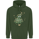 A Dog Weeing on a Christmas Tree Xmas Funny Mens 80% Cotton Hoodie Forest Green