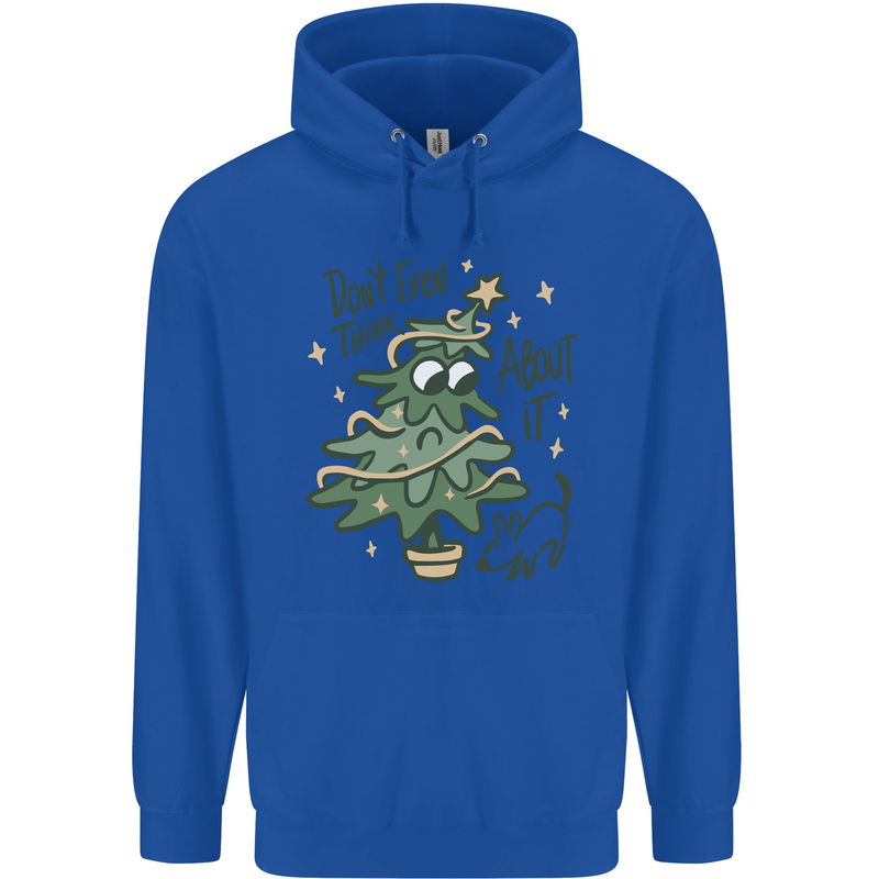 A Dog Weeing on a Christmas Tree Xmas Funny Mens 80% Cotton Hoodie Royal Blue