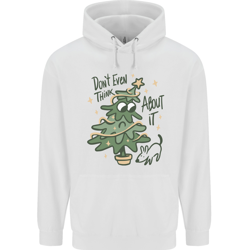 A Dog Weeing on a Christmas Tree Xmas Funny Mens 80% Cotton Hoodie White