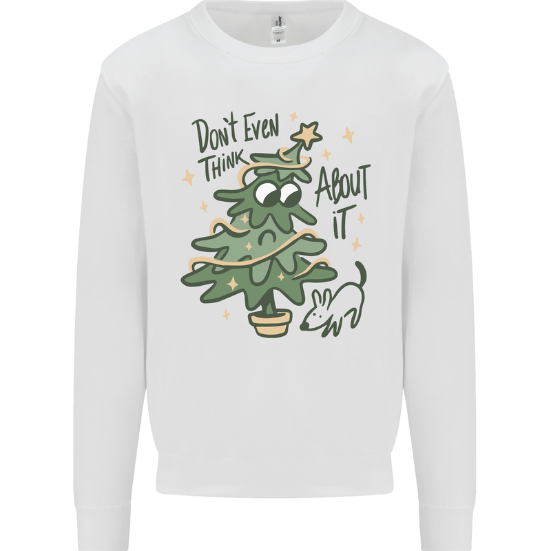A Dog Weeing on a Christmas Tree Xmas Funny Mens Sweatshirt Jumper White