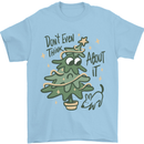 A Dog Weeing on a Christmas Tree Xmas Funny Mens T-Shirt Cotton Gildan Light Blue