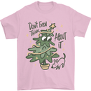 A Dog Weeing on a Christmas Tree Xmas Funny Mens T-Shirt Cotton Gildan Light Pink