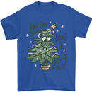 A Dog Weeing on a Christmas Tree Xmas Funny Mens T-Shirt Cotton Gildan Royal Blue