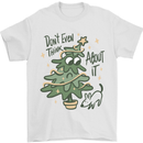 A Dog Weeing on a Christmas Tree Xmas Funny Mens T-Shirt Cotton Gildan White