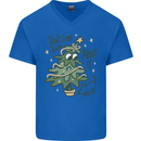 A Dog Weeing on a Christmas Tree Xmas Funny Mens V-Neck Cotton T-Shirt Royal Blue