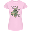 A Dog Weeing on a Christmas Tree Xmas Funny Womens Petite Cut T-Shirt Light Pink