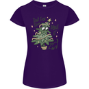A Dog Weeing on a Christmas Tree Xmas Funny Womens Petite Cut T-Shirt Purple