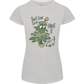 A Dog Weeing on a Christmas Tree Xmas Funny Womens Petite Cut T-Shirt Sports Grey