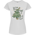 A Dog Weeing on a Christmas Tree Xmas Funny Womens Petite Cut T-Shirt White