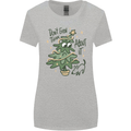 A Dog Weeing on a Christmas Tree Xmas Funny Womens Wider Cut T-Shirt Sports Grey