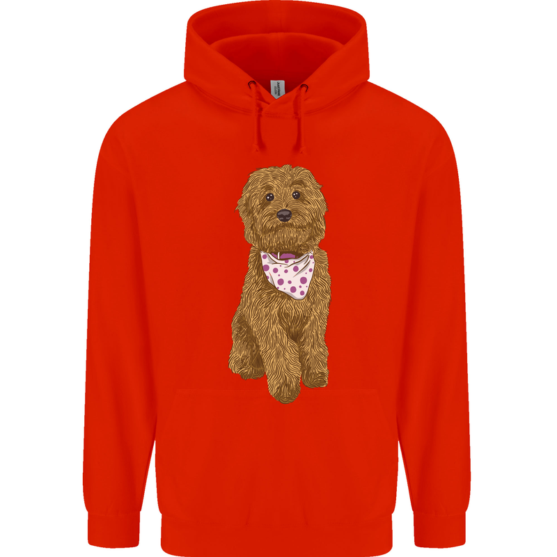A Doodle Goldendoodle Dog Childrens Kids Hoodie Bright Red