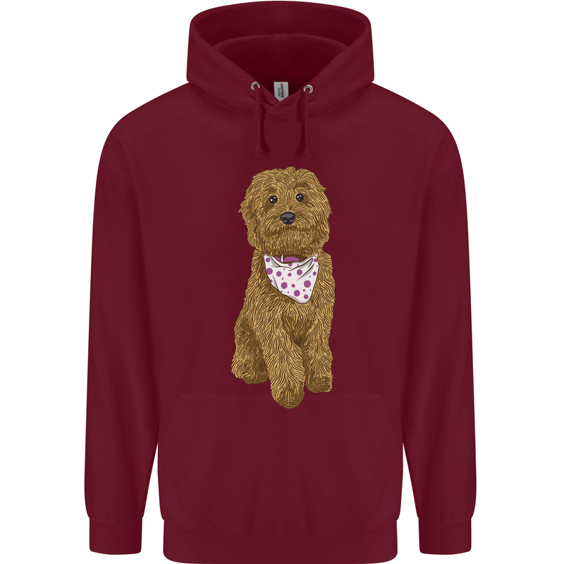 A Doodle Goldendoodle Dog Childrens Kids Hoodie Maroon