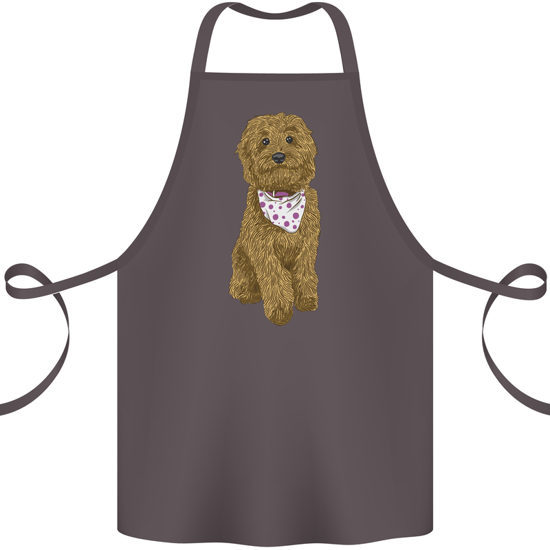A Doodle Goldendoodle Dog Cotton Apron 100% Organic Dark Grey
