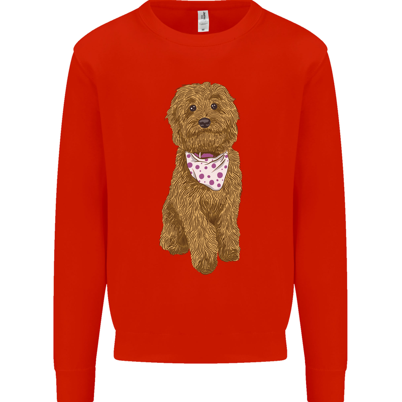 A Doodle Goldendoodle Dog Mens Sweatshirt Jumper Bright Red
