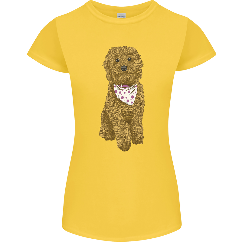 A Doodle Goldendoodle Dog Womens Petite Cut T-Shirt Yellow