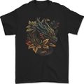A Dragon in Nature Fantasy Mens Gildan Cotton T-Shirt Black