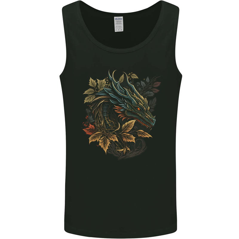 A Dragon in Nature Fantasy Mens Vest Tank Top Black