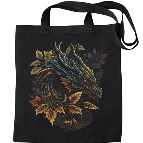 A Dragon in Nature Fantasy Mens Womens Kids Unisex Black Tote Bag