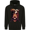 A Dragon on a Skull Swords Fantasy Demon Mens 80% Cotton Hoodie Black