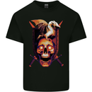 A Dragon on a Skull Swords Fantasy Demon Mens Cotton T-Shirt Tee Top Black