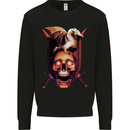 A Dragon on a Skull Swords Fantasy Demon Mens Sweatshirt Jumper Black