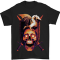 A Dragon on a Skull Swords Fantasy Demon Mens T-Shirt 100% Cotton Black