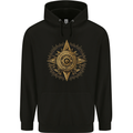 A Fantasy Gold Compass Mens 80% Cotton Hoodie Black