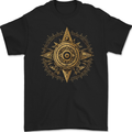 A Fantasy Gold Compass Mens Gildan Cotton T-Shirt Black