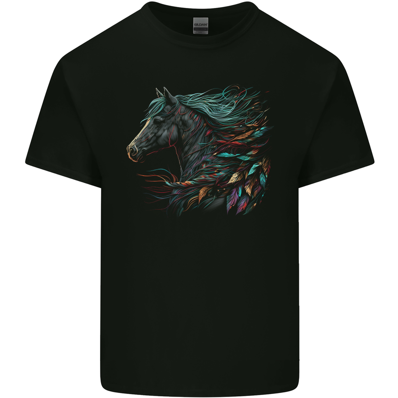 A Fantasy Horse With Feathers Pegasus Kids T-Shirt Childrens Black