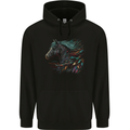 A Fantasy Horse With Feathers Pegasus Mens 80% Cotton Hoodie Black