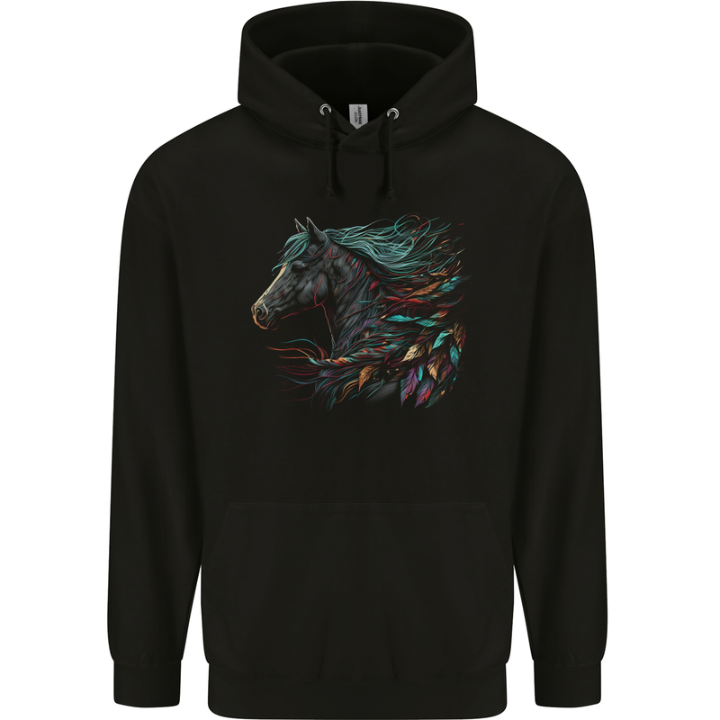 A Fantasy Horse With Feathers Pegasus Mens 80% Cotton Hoodie Black